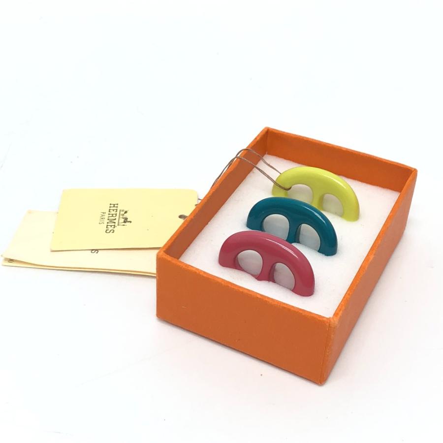 美品 HERMES エルメス トリボー シェーヌダンクル スカーフリング ピンク レディース【中古】 | HERMES | 05