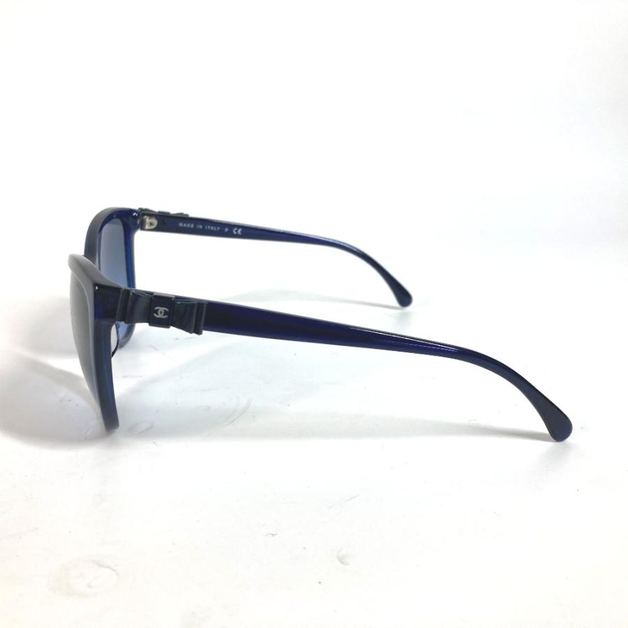 美品 CHANEL シャネル 5281-Q りぼん リボン 眼鏡 メガネ アイウェア CC ココマーク サングラス ネイビー レディース【中古】 | CHANEL | 04