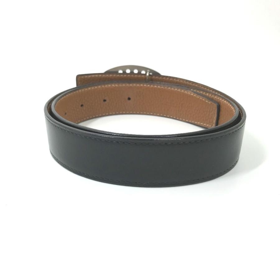 HERMES エルメス パンチングロゴ Hロゴ リバーシブル ベルト ブラック メンズ【中古】 | HERMES | 01