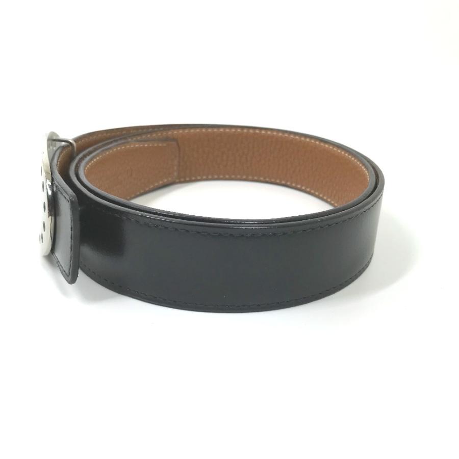 HERMES エルメス パンチングロゴ Hロゴ リバーシブル ベルト ブラック メンズ【中古】 | HERMES | 02