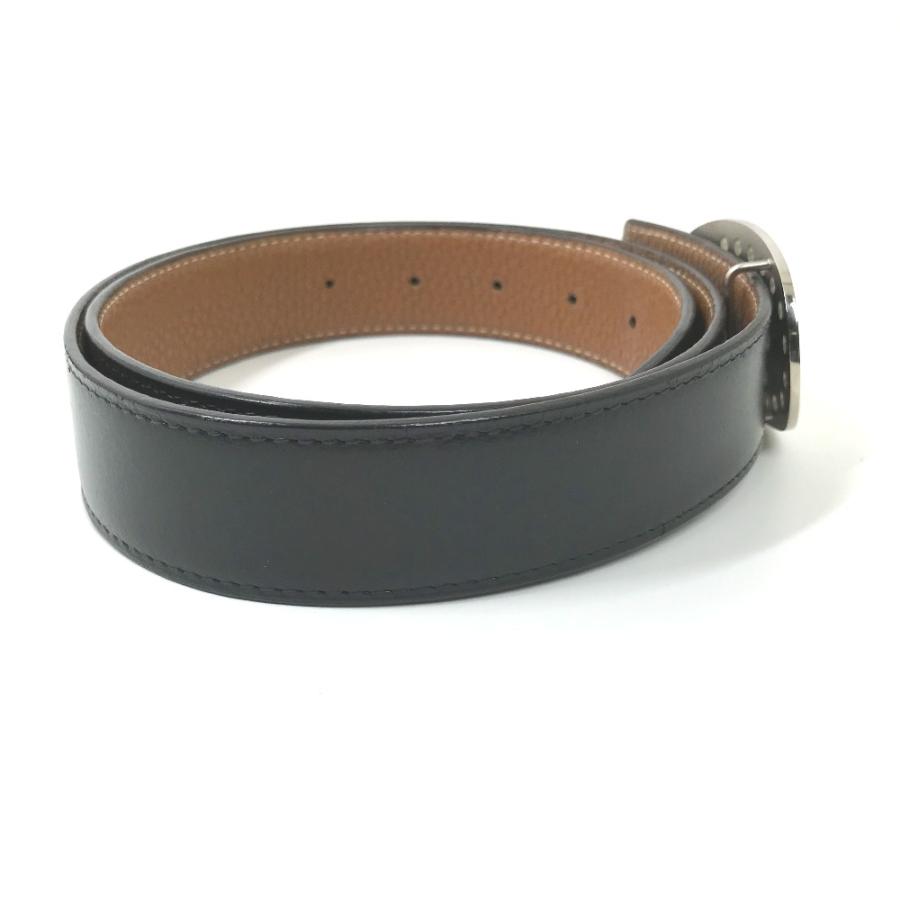 HERMES エルメス パンチングロゴ Hロゴ リバーシブル ベルト ブラック メンズ【中古】 | HERMES | 03