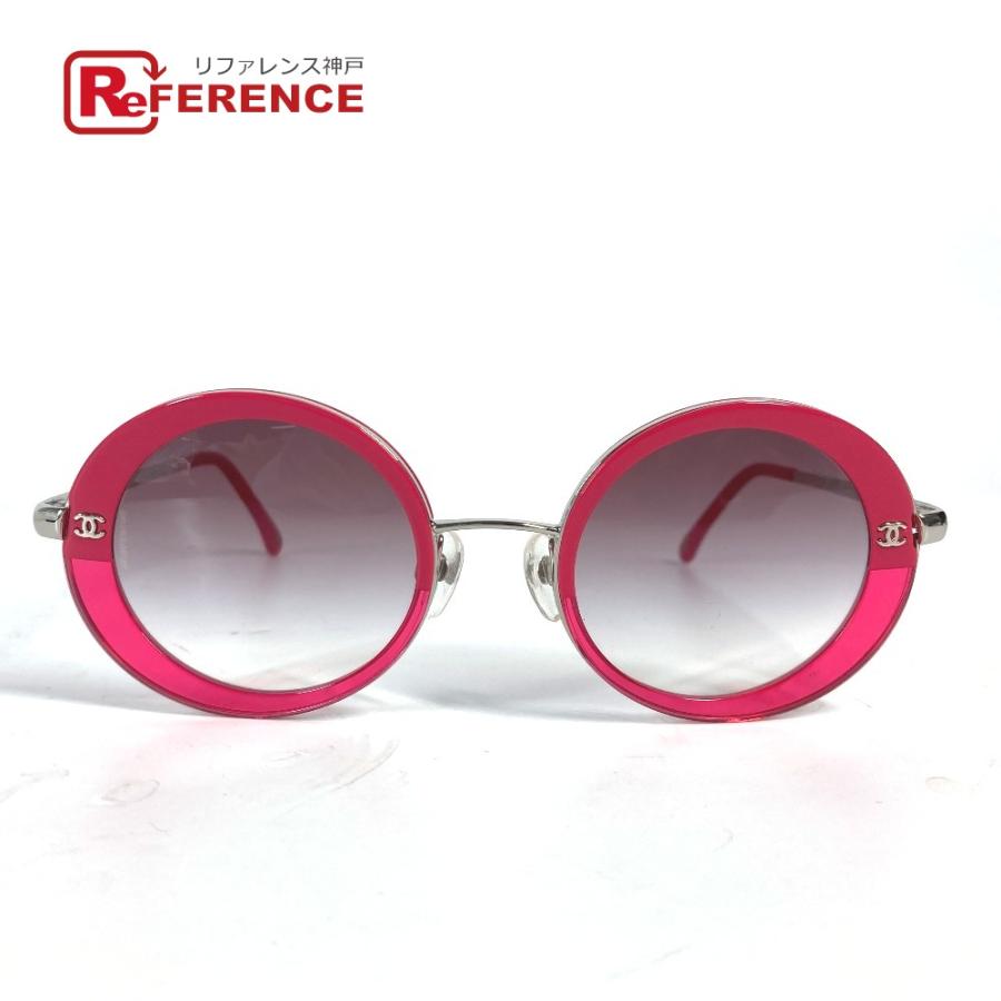 CHANEL シャネル 4182 ロゴ CC ココマーク ラウンド アイウェア メガネ 眼鏡 サングラス ピンク レディース【中古】 | CHANEL