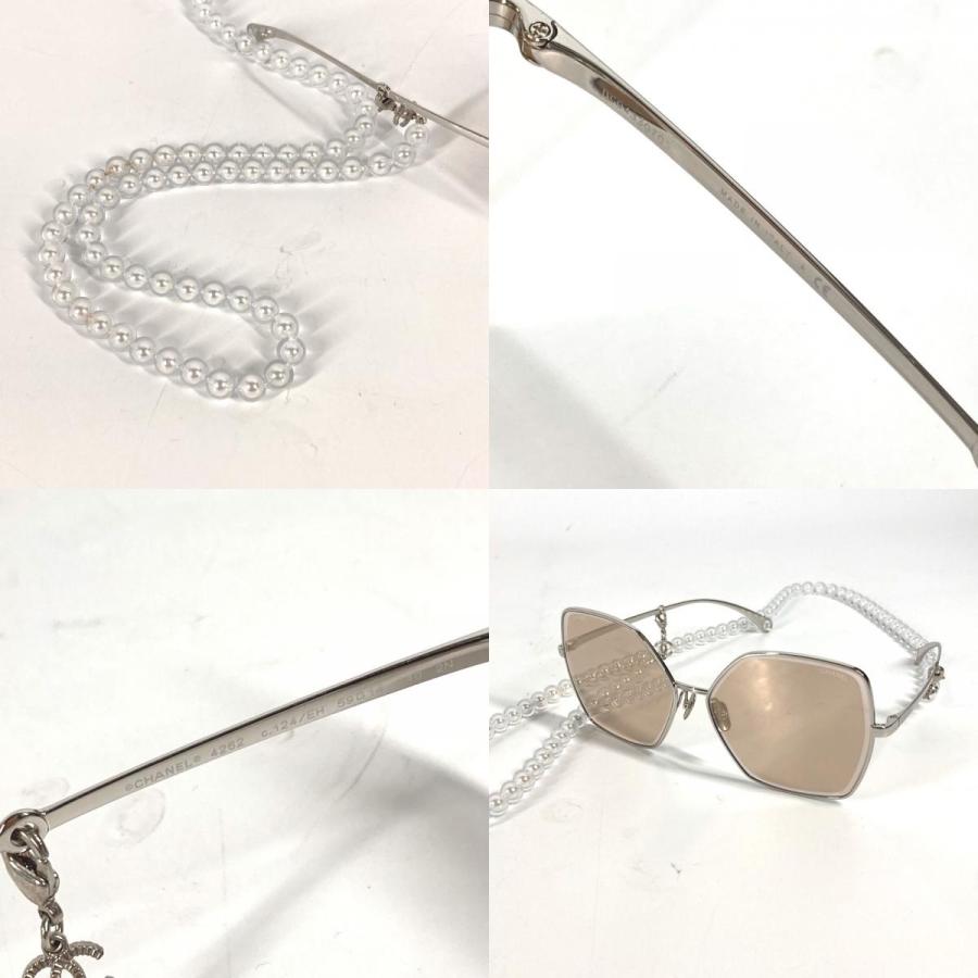 CHANEL シャネル 4262 バタフライ シェイプ アイウェア CC ココマーク アイウェア 眼鏡　フェイクパールストラップ付 サングラス中古】 | CHANEL | 09