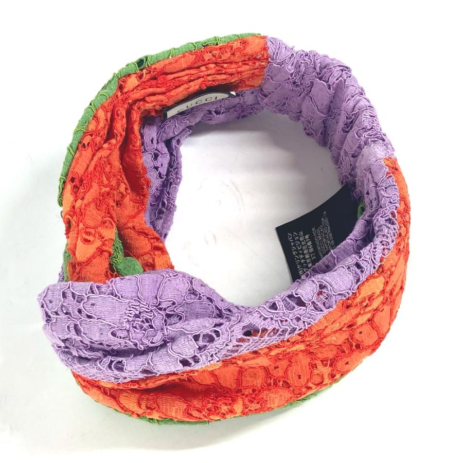 GUCCI グッチ ターバン ヘッドバンド カチューシャ ヘアアクセサリー レース フラワー ヘアバンド ライトパープル レディース【中古】 | GUCCI | 06