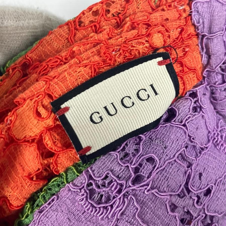 GUCCI グッチ ターバン ヘッドバンド カチューシャ ヘアアクセサリー レース フラワー ヘアバンド ライトパープル レディース【中古】 | GUCCI | 07