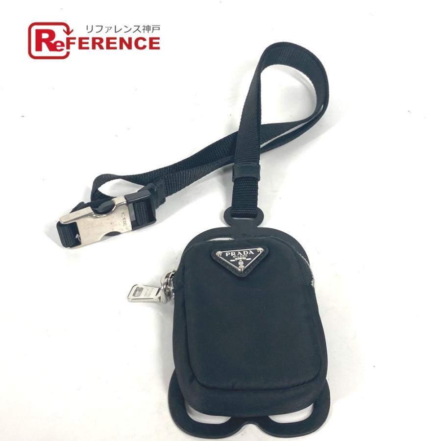 PRADA プラダ スマホケース スマホホルダー ミニポーチ付 ネックストラップ トライアングルロゴ 三角ロゴ プレート iPhoneケース【中古】 | PRADA