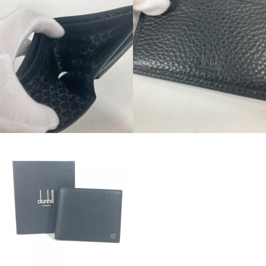 未使用 Dunhill ダンヒル ロゴ コンパクトウォレット 2つ折り財布 ブラック ユニセックス【中古】 | dunhill | 09