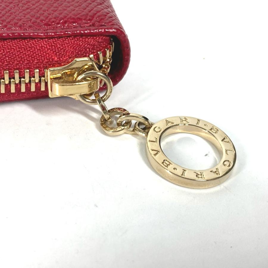 美品 BVLGARI ブルガリ ブルガリブルガリ ロゴ ロングウォレット ラウンドファスナー 長財布 レッド ユニセックス【中古】 | BVLGARI | 02