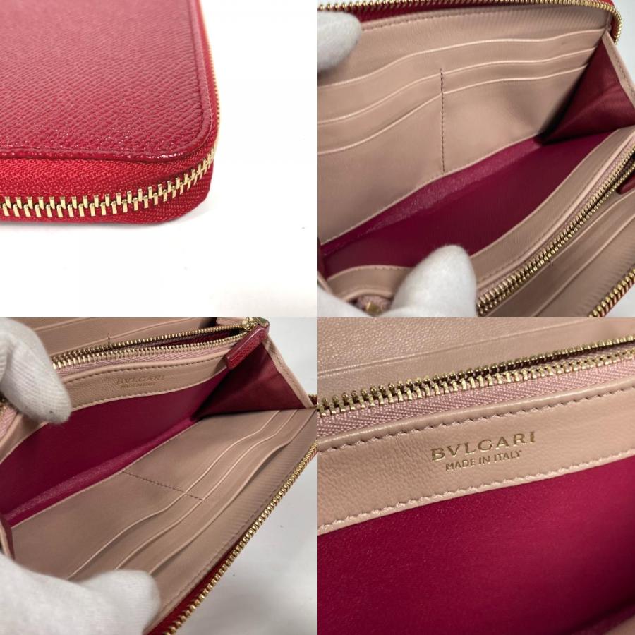 美品 BVLGARI ブルガリ ブルガリブルガリ ロゴ ロングウォレット ラウンドファスナー 長財布 レッド ユニセックス【中古】 | BVLGARI | 07