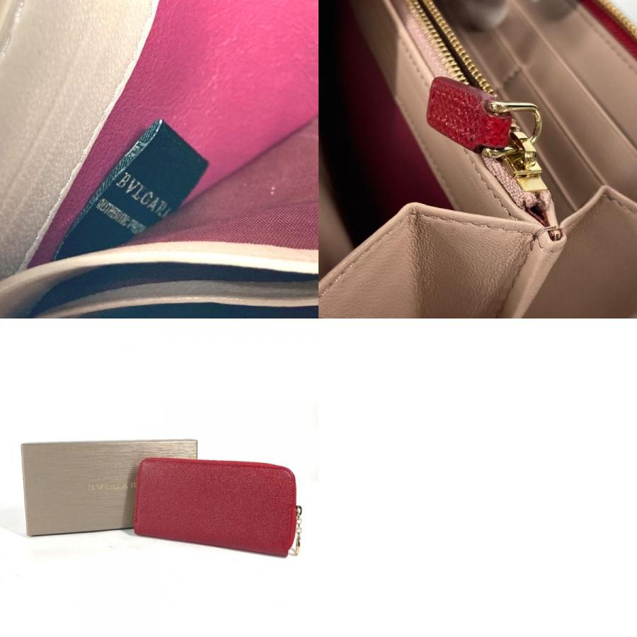 美品 BVLGARI ブルガリ ブルガリブルガリ ロゴ ロングウォレット ラウンドファスナー 長財布 レッド ユニセックス【中古】 | BVLGARI | 09