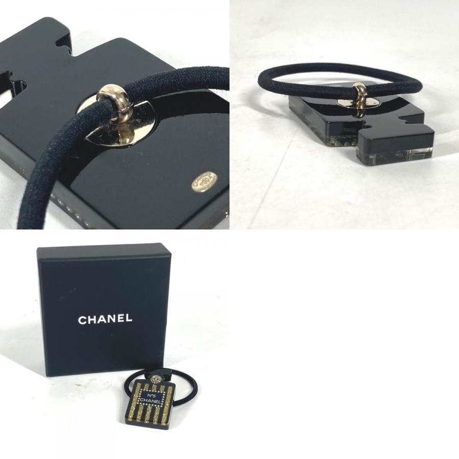 美品 CHANEL シャネル ロゴ 香水瓶デザイン ラインストーン ラメ CC ココマーク ヘアアクセサリー 17A ヘアゴム 【中古】 | CHANEL | 09