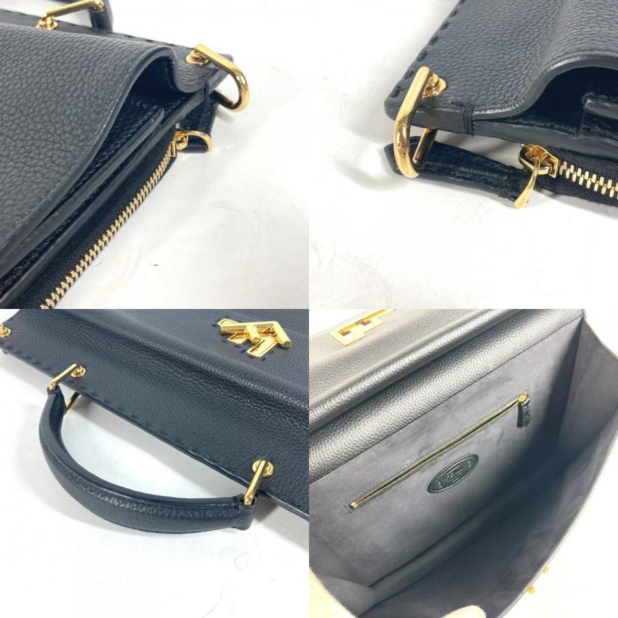 美品 FENDI フェンディ 7VA462  ブリーフケース ダブルフェイス セレリア FFターンロック ラップトップ ビジネスバッグ ブラック【中古】 | FENDI | 07