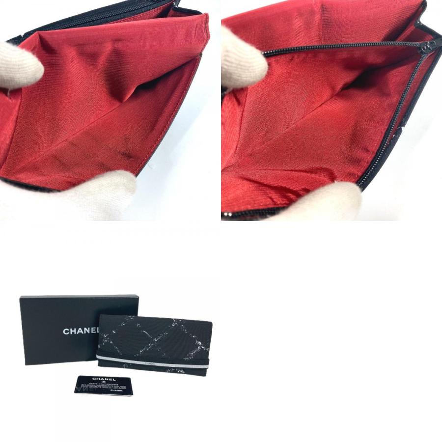 美品 CHANEL シャネル A14344 旧トラベルライン ロングウォレット 2つ折り 長財布 ブラック ユニセックス【中古】 | CHANEL | 09