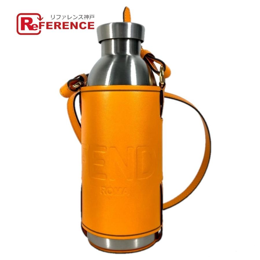 美品 FENDI フェンディ 7AR972 ウォーターボトル 水筒 ロゴ ボトルケース付き  24BOTTLES タンブラー オレンジ ユニセックス【中古】 | FENDI