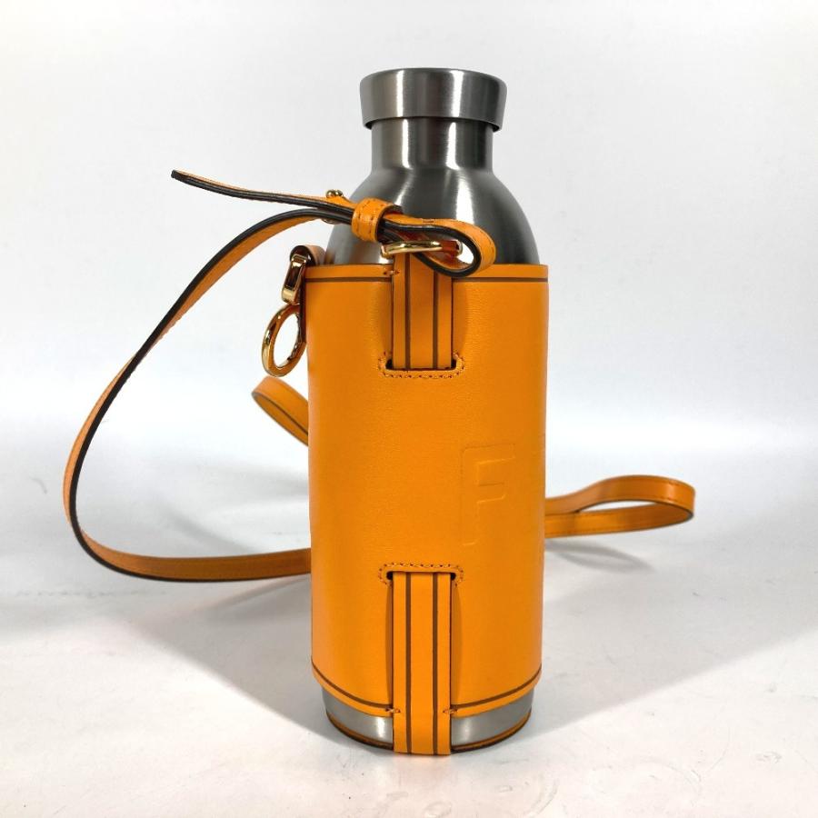 美品 FENDI フェンディ 7AR972 ウォーターボトル 水筒 ロゴ ボトルケース付き  24BOTTLES タンブラー オレンジ ユニセックス【中古】 | FENDI | 03