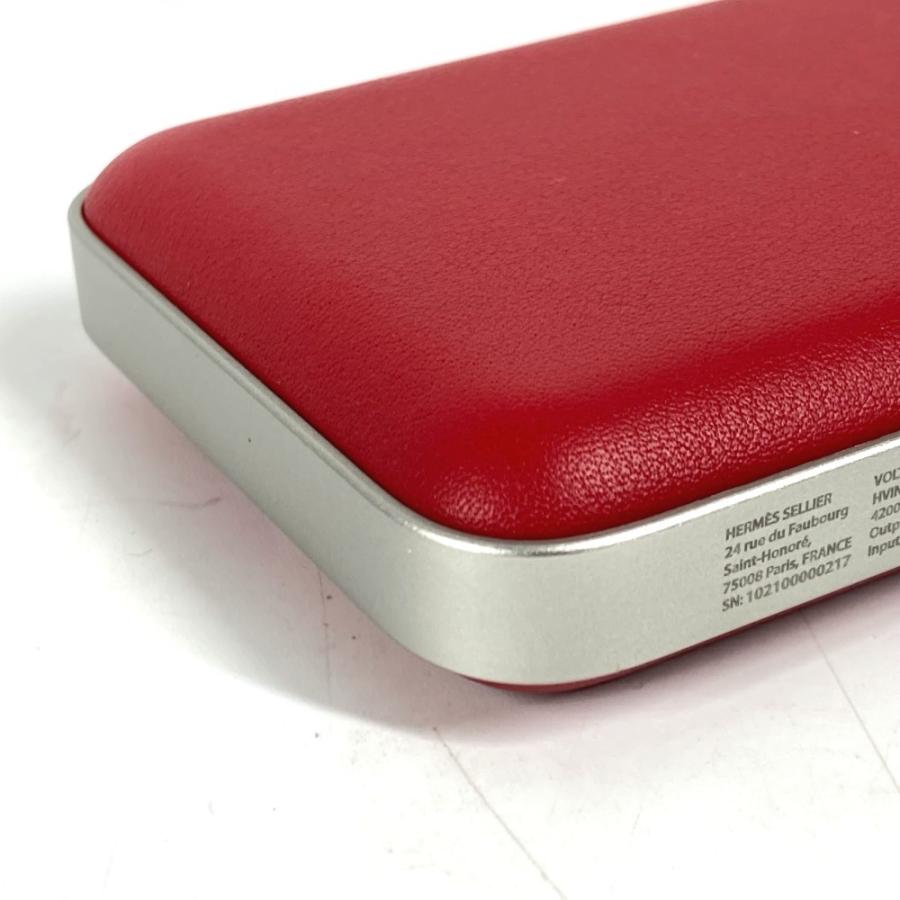 未使用 HERMES エルメス ヴォルトH マキシ モバイルバッテリー 充電器 携帯 雑貨 レッド ユニセックス【中古】 | HERMES | 02