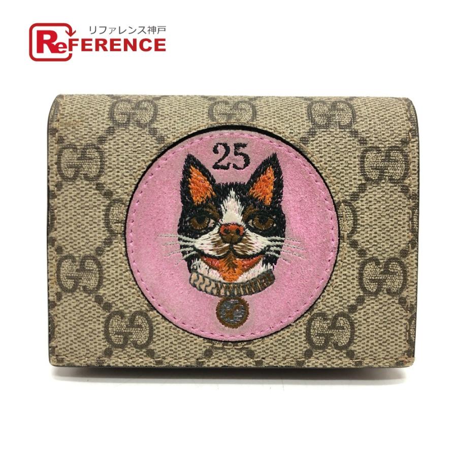 GUCCI グッチ 506277   ボスコ BOSCO  財布 ウォレット  コンパクト財布 GGスプリーム 2つ折り財布 ベージュ レディース【中古】 | GUCCI