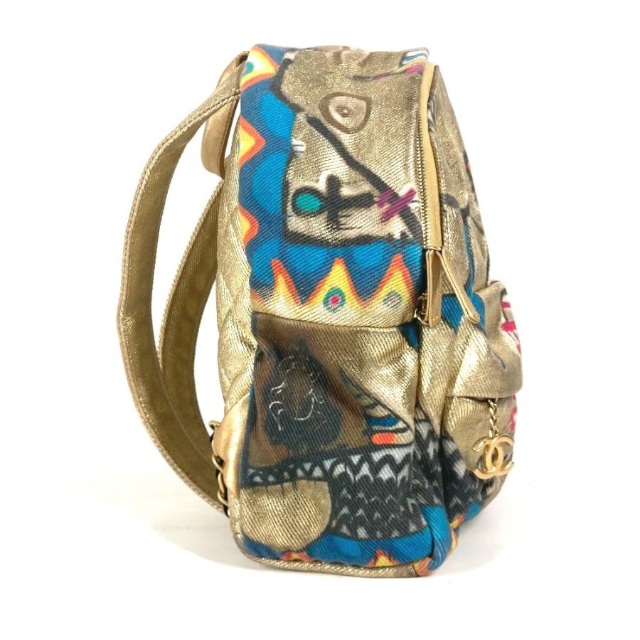CHANEL シャネル AS0867 ココマーク CC ロゴ グラフティ カバン バックパック リュックサック ゴールド ユニセックス【中古】. | CHANEL | 03