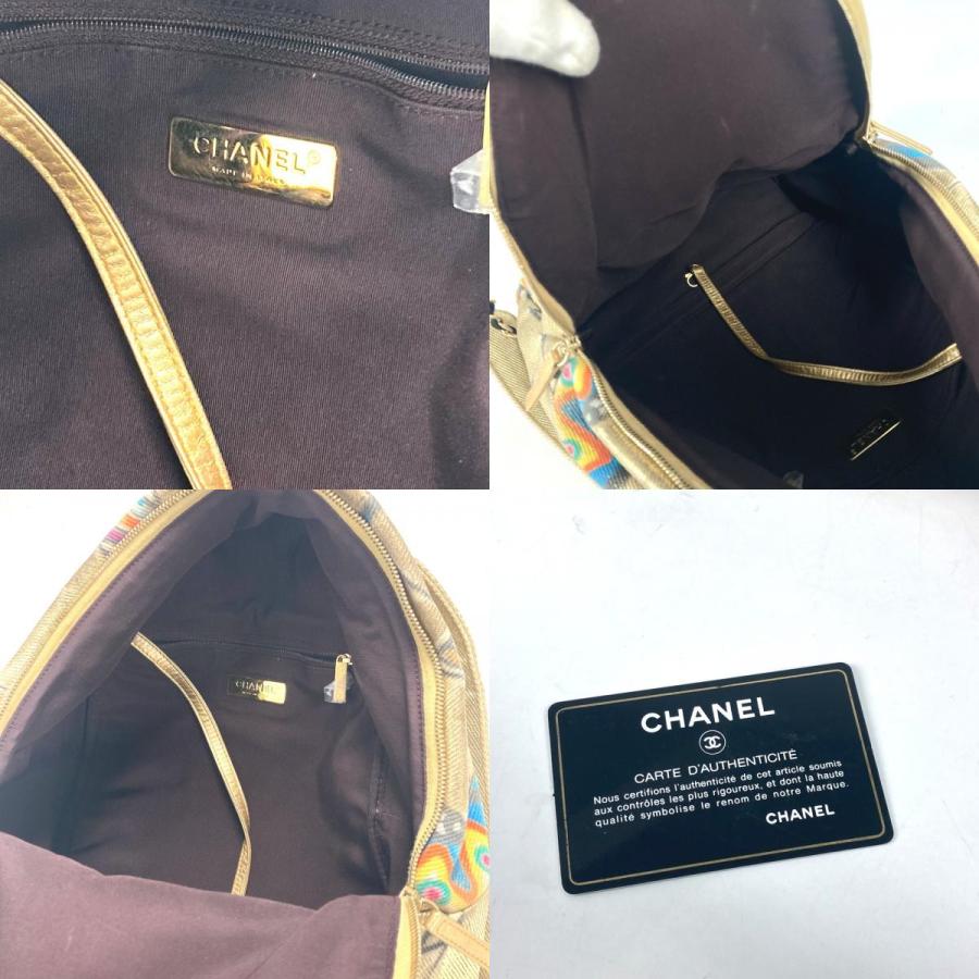 CHANEL シャネル AS0867 ココマーク CC ロゴ グラフティ カバン バックパック リュックサック ゴールド ユニセックス【中古】. | CHANEL | 09
