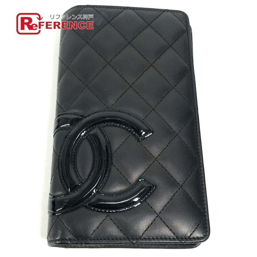CHANEL シャネル A26717 カンボンライン ロングウォレット 2つ折り ココマーク CC 長財布 ブラック レディース【中古】 | CHANEL