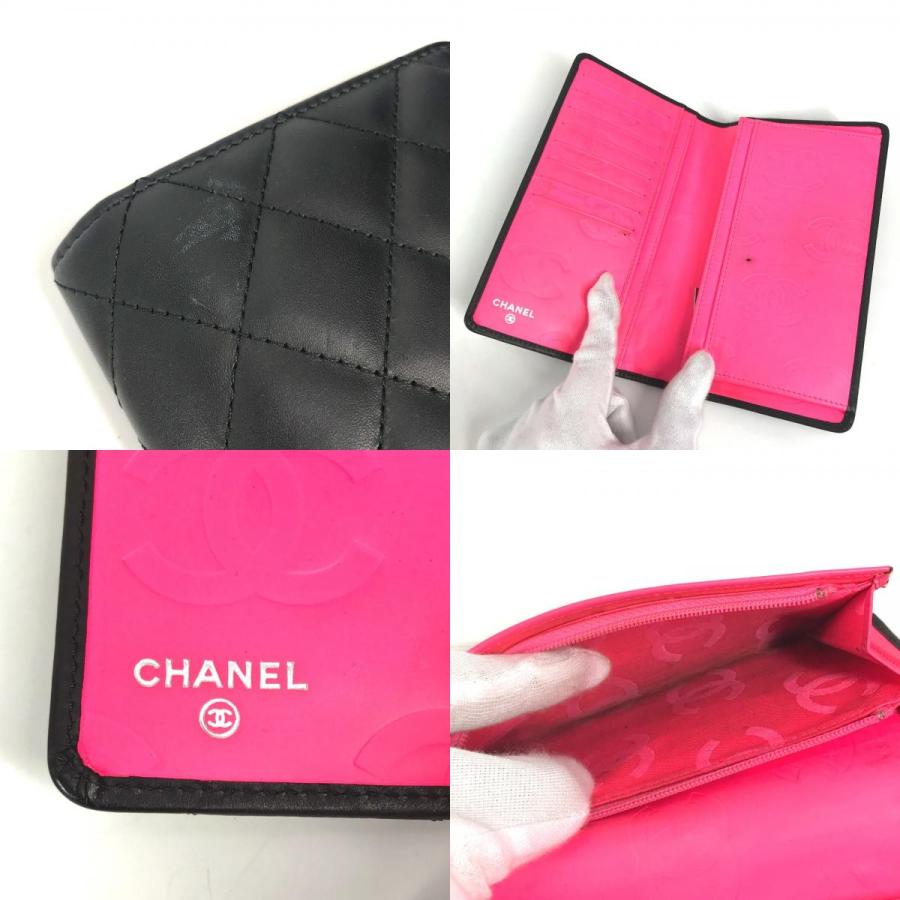 CHANEL シャネル A26717 カンボンライン ロングウォレット 2つ折り ココマーク CC 長財布 ブラック レディース【中古】 | CHANEL | 07