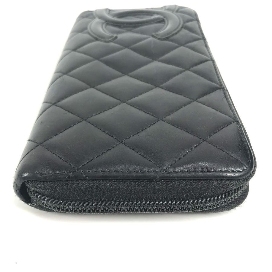 CHANEL シャネル A50078 CC ココマーク ロングウォレット ラウンドファスナー カンボンライン 長財布 ブラック レディース【中古】 | CHANEL | 02