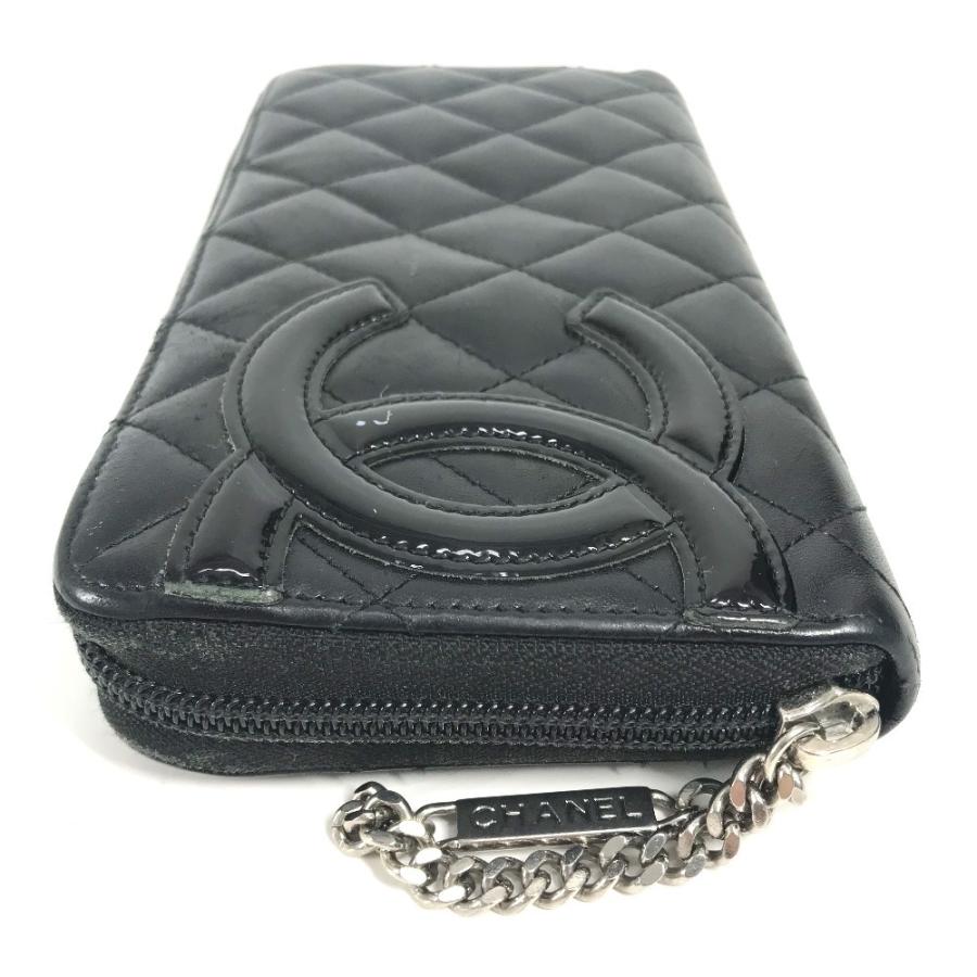 CHANEL シャネル A50078 CC ココマーク ロングウォレット ラウンドファスナー カンボンライン 長財布 ブラック レディース【中古】 | CHANEL | 03
