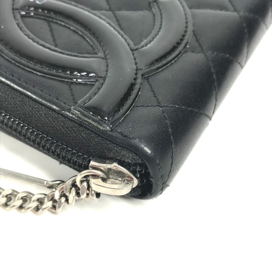 CHANEL シャネル A50078 CC ココマーク ロングウォレット ラウンドファスナー カンボンライン 長財布 ブラック レディース【中古】 | CHANEL | 04