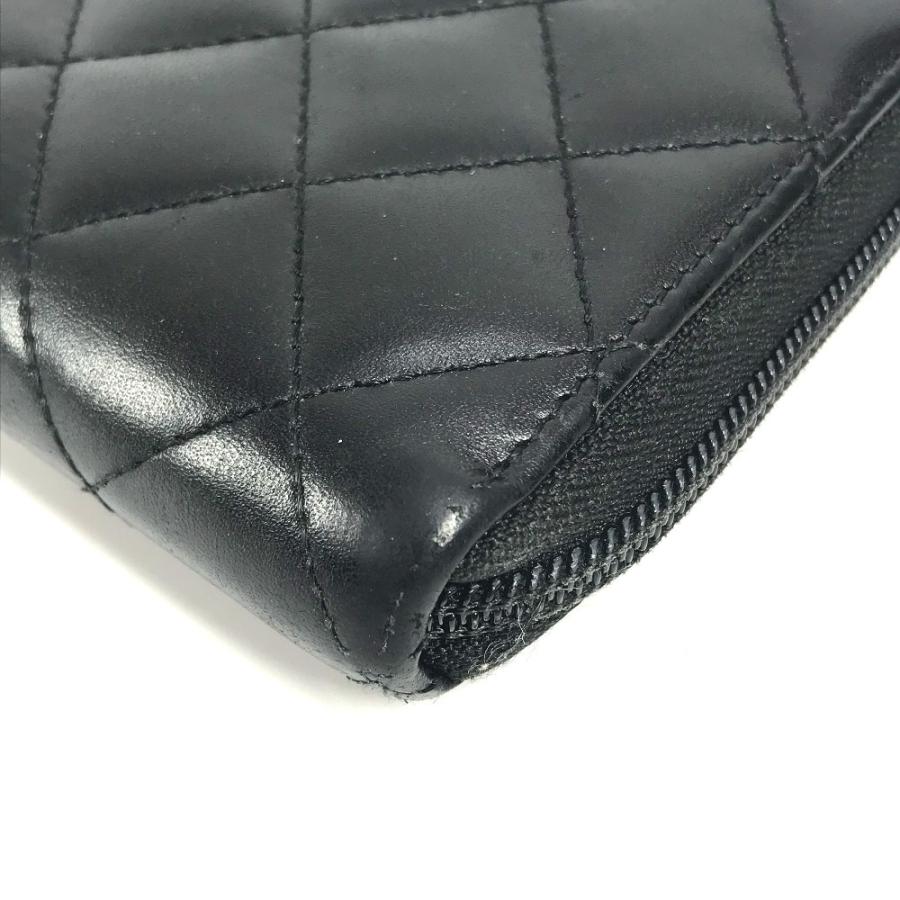 CHANEL シャネル A50078 CC ココマーク ロングウォレット ラウンドファスナー カンボンライン 長財布 ブラック レディース【中古】 | CHANEL | 05