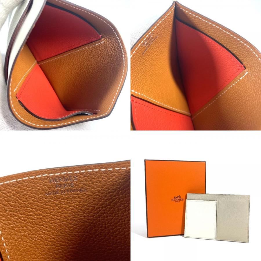 美品 HERMES エルメス ネクト 名刺入れ パスケース バイカラー カードケース ホワイト ユニセックス【中古】 | HERMES | 09