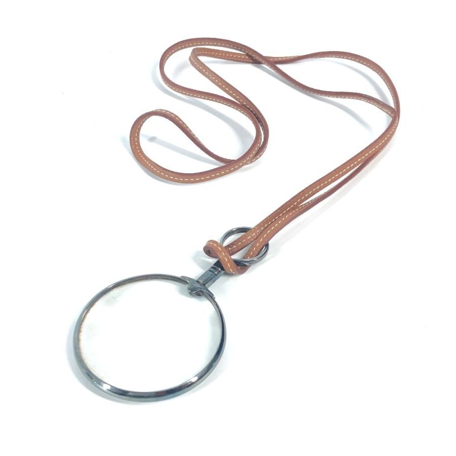 HERMES エルメス ルーペ アクセサリー 革紐 ネックレス ブラウン ユニセックス【中古】 | HERMES | 01