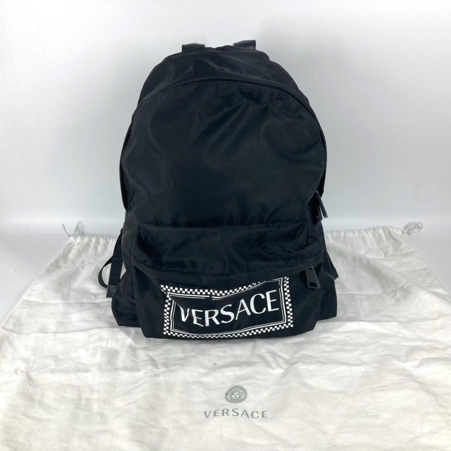 VERSACE ヴェルサーチ ロゴ  カバン バッグパック リュックサック ブラック ユニセックス【中古】 |  | 06