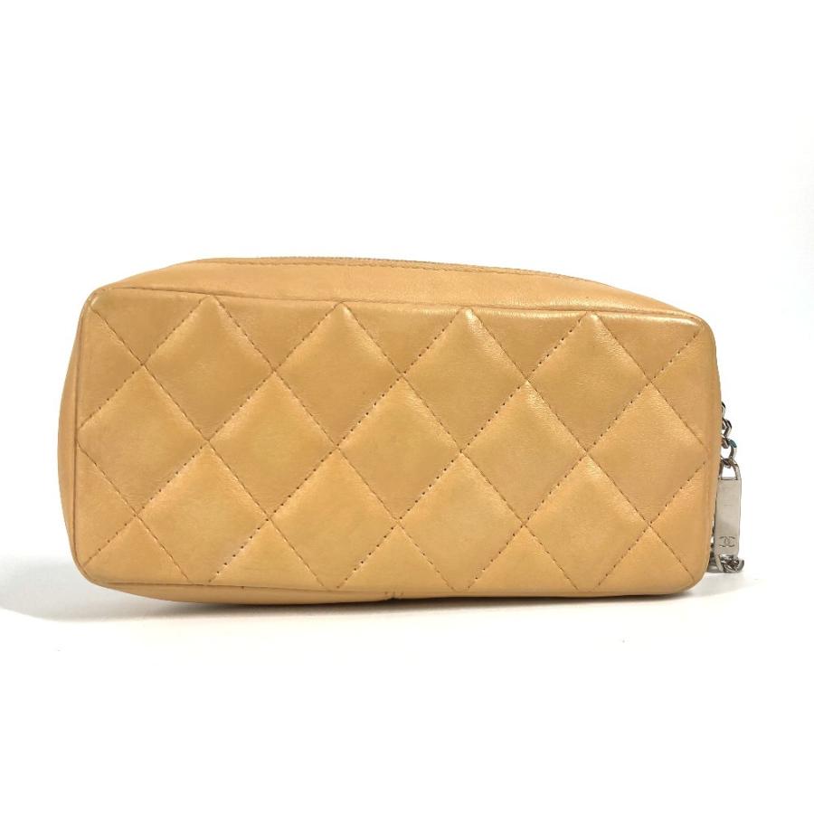 CHANEL シャネル CC ココマーク メイクポーチ 化粧ポーチ ペンケース  カンボンライン ポーチ ベージュ レディース【中古】 | CHANEL | 01