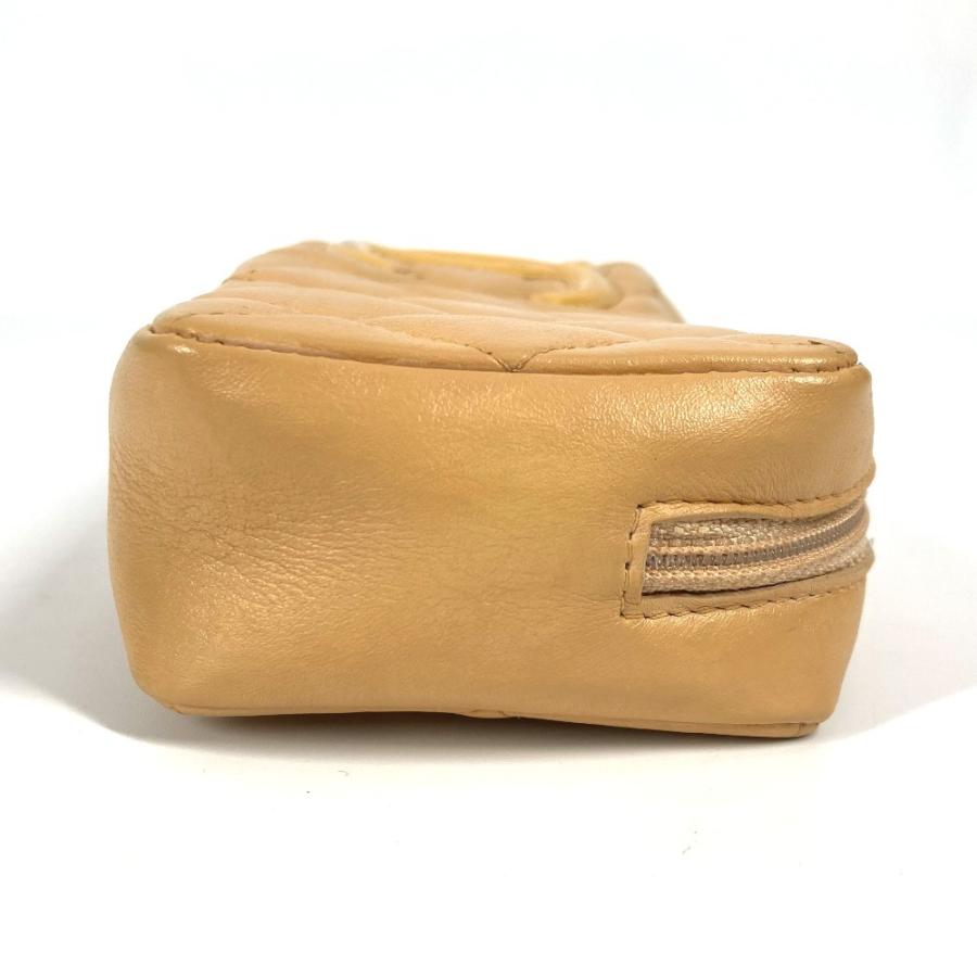 CHANEL シャネル CC ココマーク メイクポーチ 化粧ポーチ ペンケース  カンボンライン ポーチ ベージュ レディース【中古】 | CHANEL | 02