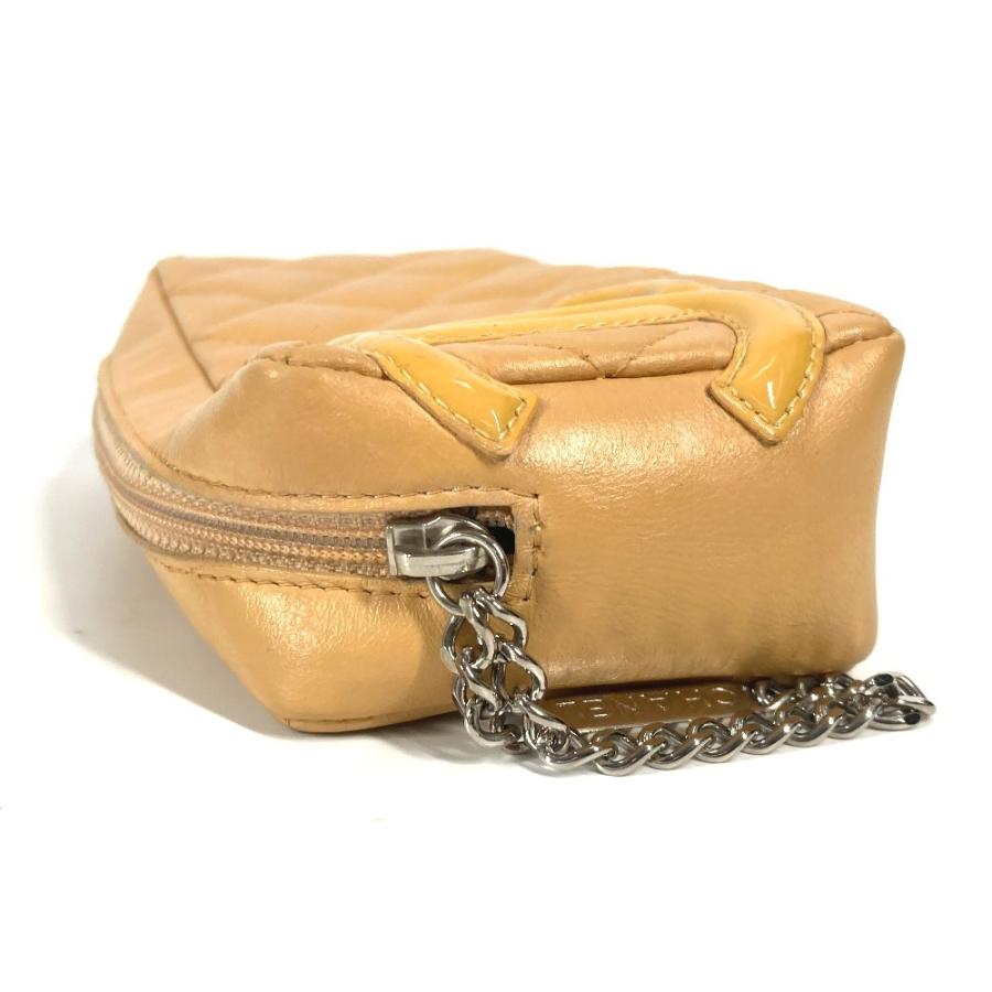CHANEL シャネル CC ココマーク メイクポーチ 化粧ポーチ ペンケース  カンボンライン ポーチ ベージュ レディース【中古】 | CHANEL | 03