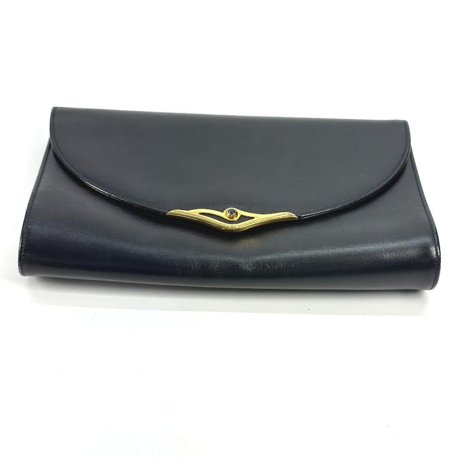 CARTIER カルティエ サファイアライン カバン ポーチ  ヴィンテージ クラッチバッグ ネイビー ユニセックス【中古】 | Cartier | 02