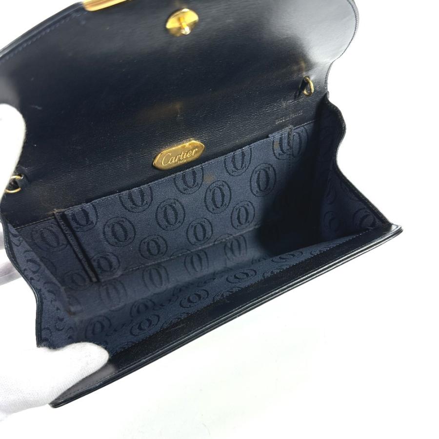 CARTIER カルティエ サファイアライン カバン ポーチ  ヴィンテージ クラッチバッグ ネイビー ユニセックス【中古】 | Cartier | 07