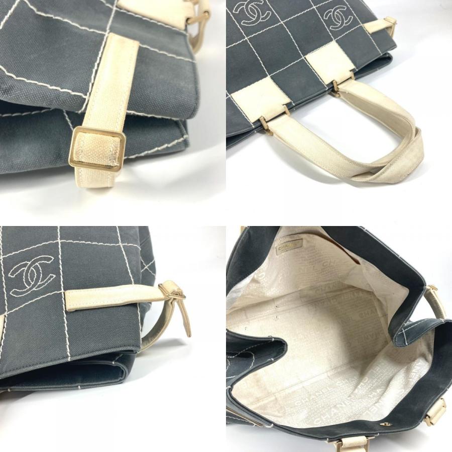 CHANEL シャネル CC ココマーク チョコバー ショルダーバッグ 肩掛け 横型 トートバッグ グレー レディース【中古】 | CHANEL | 07