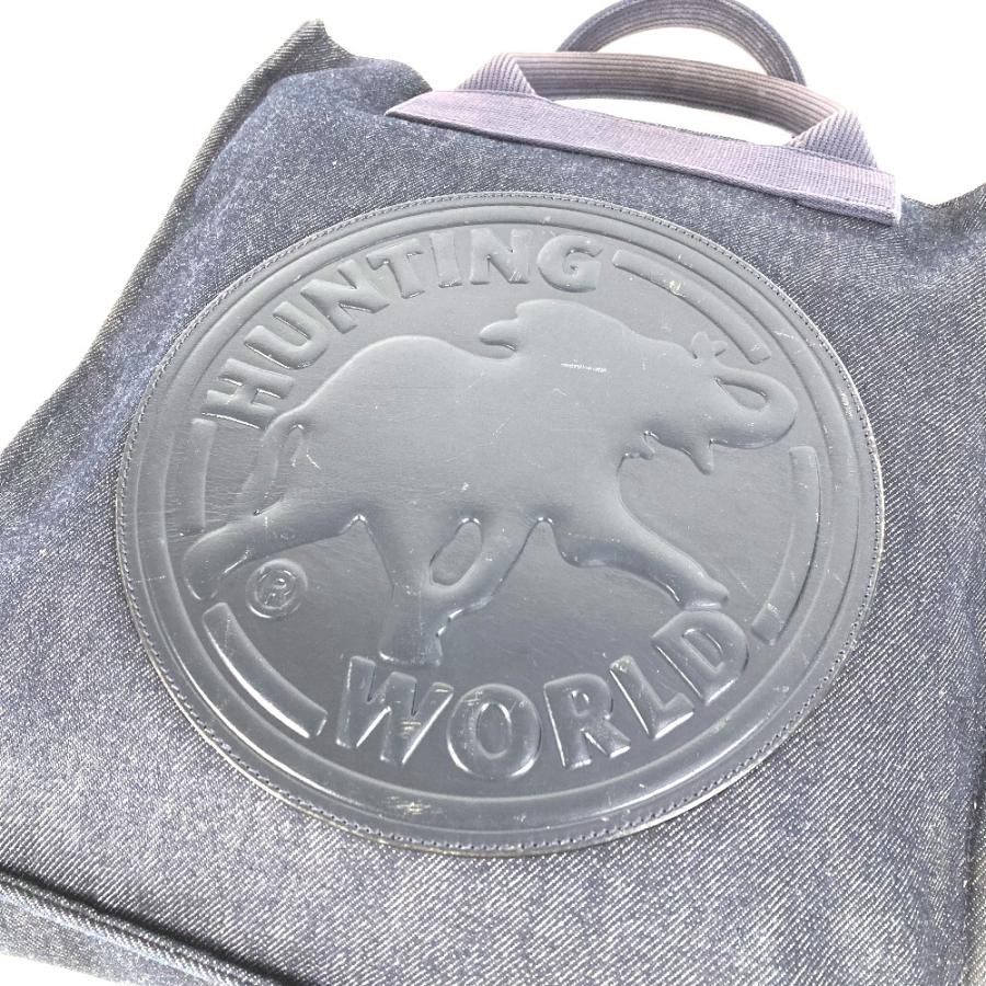 HUNTING WORLD ハンティングワールド ロゴ ハンドバッグ カバン 縦型トート デニム トートバッグ ブルー ユニセックス【中古】 |  | 06