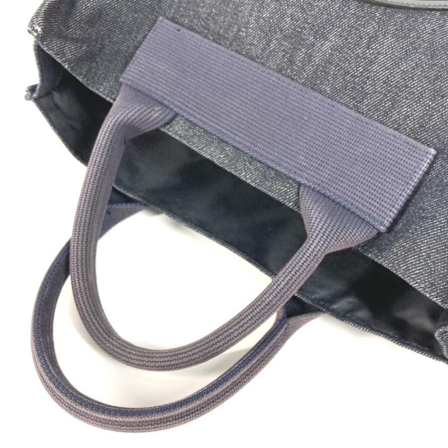 HUNTING WORLD ハンティングワールド ロゴ ハンドバッグ カバン 縦型トート デニム トートバッグ ブルー ユニセックス【中古】 |  | 07