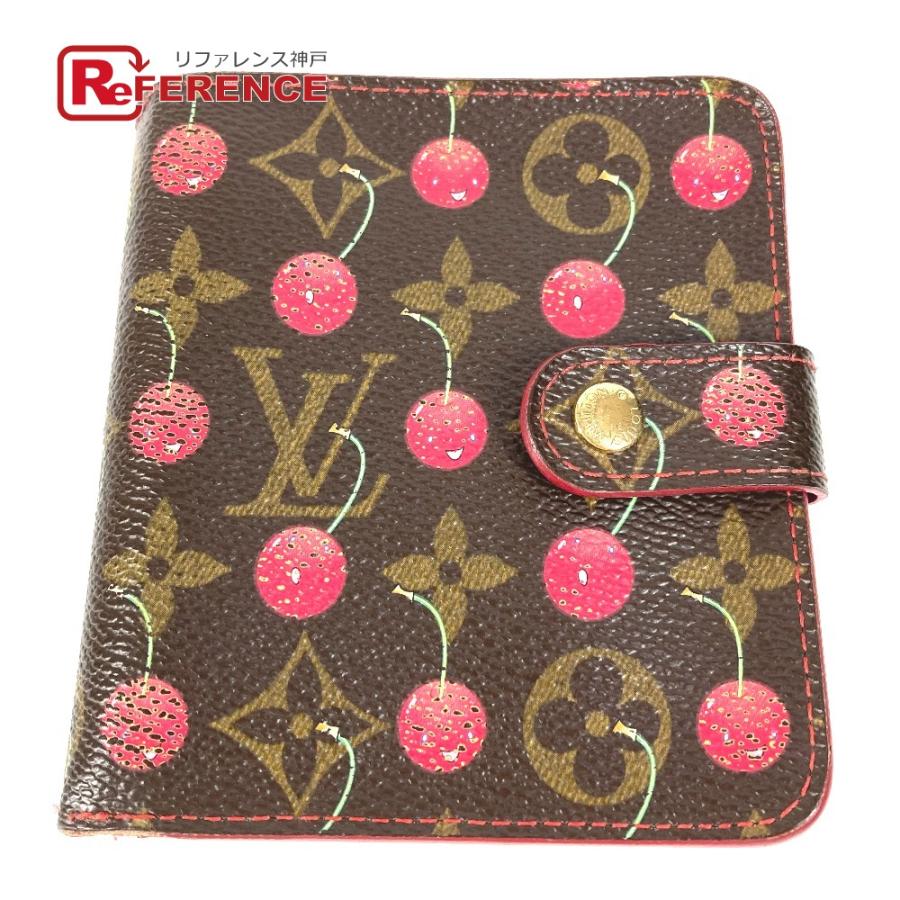 LOUIS VUITTON ルイヴィトン M95005 コンパクトジップ コンパクトウォレット モノグラムチェリー 村上隆 2つ折り財布 【中古】 | LOUIS VUITTON