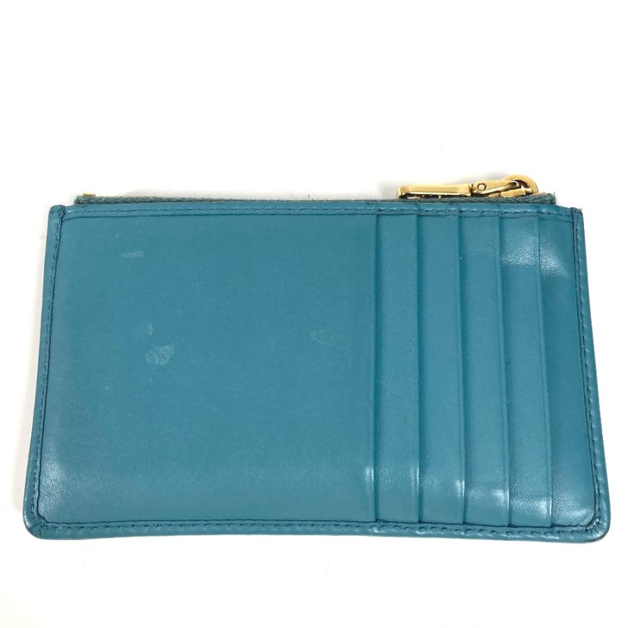 MIUMIU ミュウミュウ  5MB060 ロゴ 財布 小銭入れ  コインケース ブルー レディース【中古】 | miu miu | 01