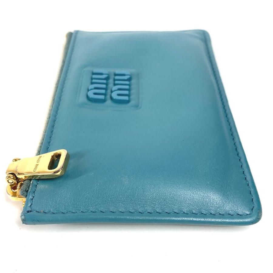 MIUMIU ミュウミュウ  5MB060 ロゴ 財布 小銭入れ  コインケース ブルー レディース【中古】 | miu miu | 03