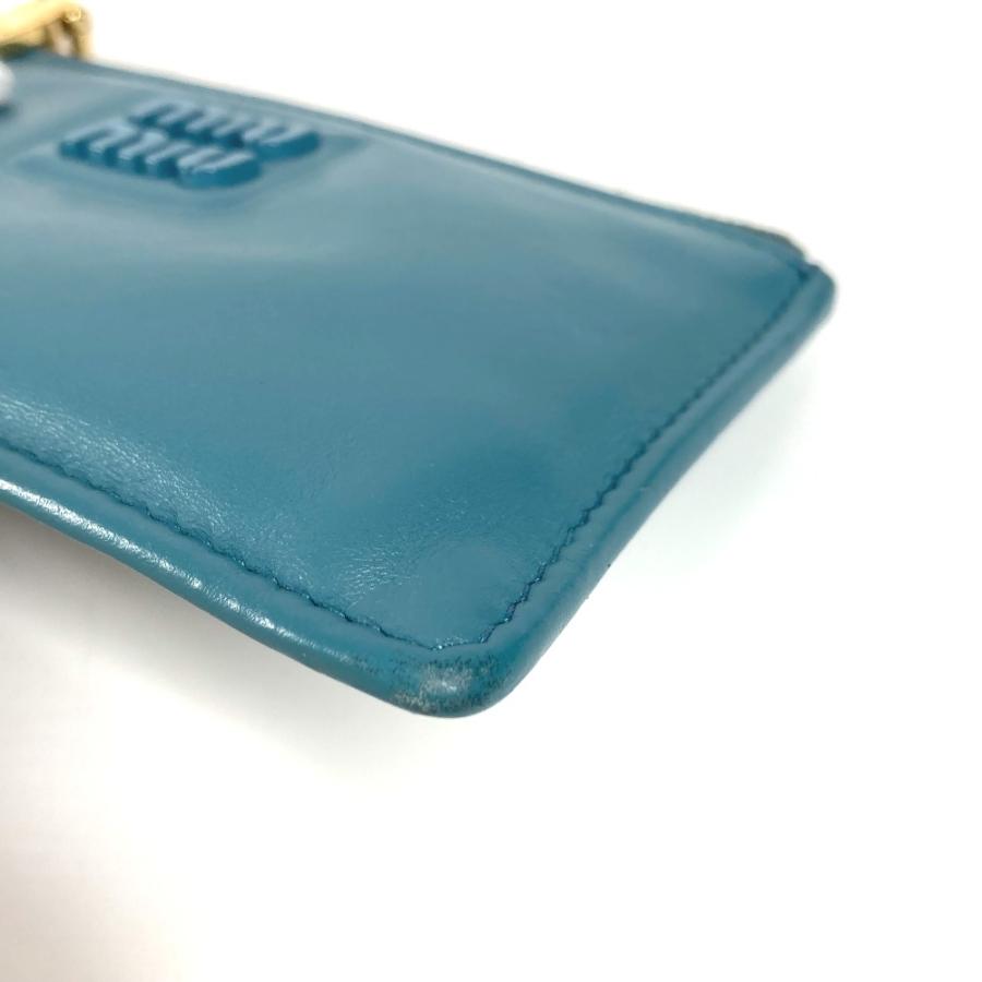 MIUMIU ミュウミュウ  5MB060 ロゴ 財布 小銭入れ  コインケース ブルー レディース【中古】 | miu miu | 04