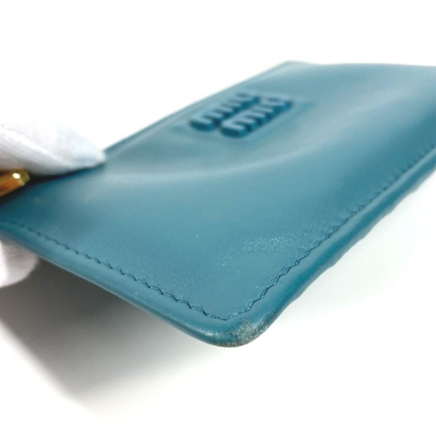 MIUMIU ミュウミュウ  5MB060 ロゴ 財布 小銭入れ  コインケース ブルー レディース【中古】 | miu miu | 05