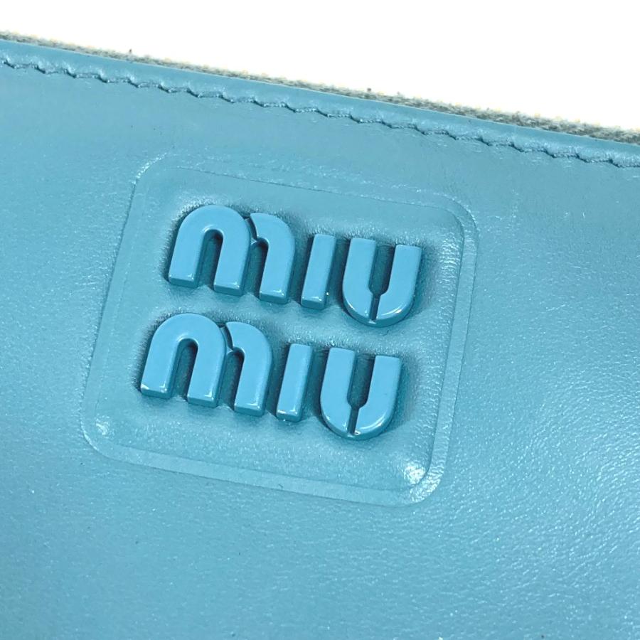 MIUMIU ミュウミュウ  5MB060 ロゴ 財布 小銭入れ  コインケース ブルー レディース【中古】 | miu miu | 06