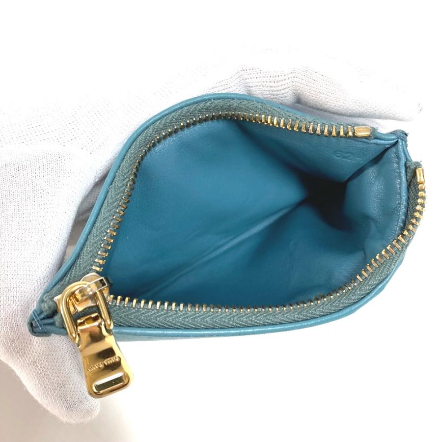 MIUMIU ミュウミュウ  5MB060 ロゴ 財布 小銭入れ  コインケース ブルー レディース【中古】 | miu miu | 07