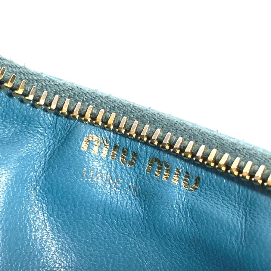 MIUMIU ミュウミュウ  5MB060 ロゴ 財布 小銭入れ  コインケース ブルー レディース【中古】 | miu miu | 08
