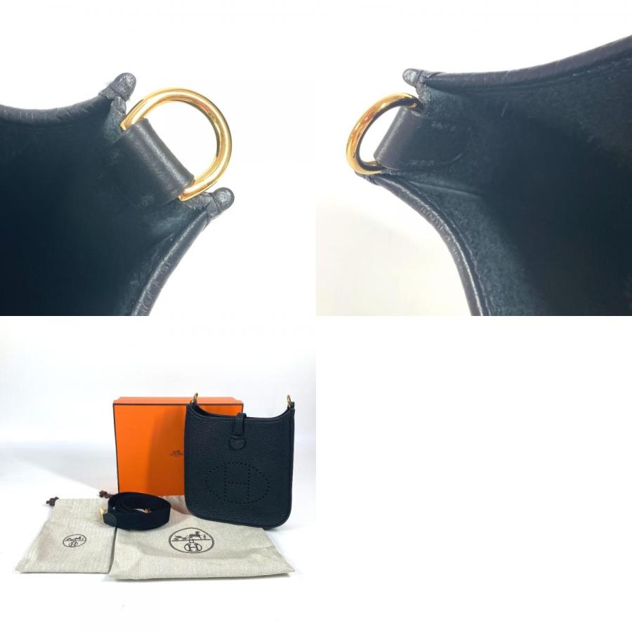 未使用 HERMES エルメス エブリンTPM アマゾーヌ 斜め掛け ポシェット カバン ロング ショルダーバッグ ノワール ブラック【中古】 | HERMES | 09