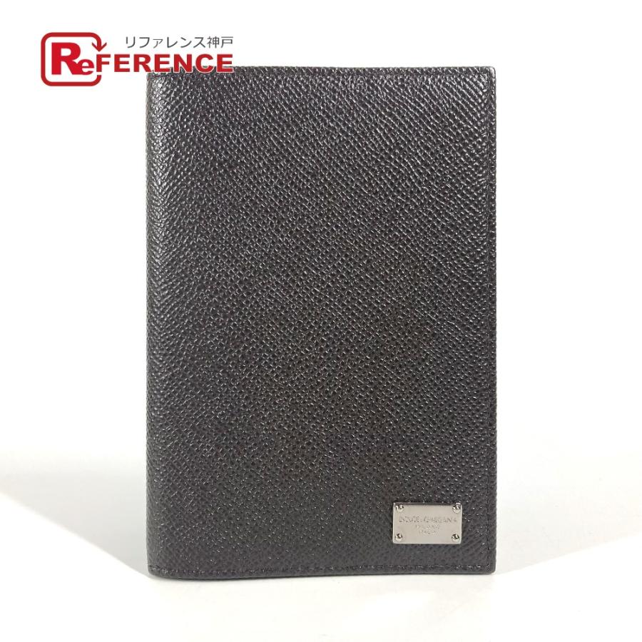 未使用 DOLCE&GABBANA ドルガバ ロゴ 2つ折り パスポートカバー ステーショナリー パスポートケース ブラウン ユニセックス【中古】 | 